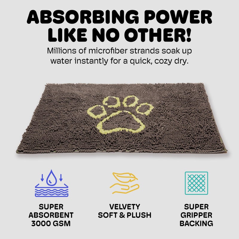 Dog Gone Smart Dirty Dog Doormat - Fast Drying Rug with Super Gripper Backing for Clean Floors - Super Absorbent and Machine Washable Mat for Muddy Paws - Cool Grey - Image 3